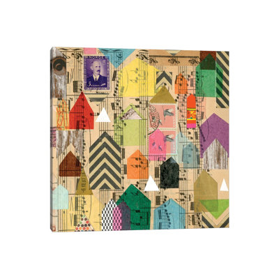 Stamped Houses II 1 Piece Wrapped Canvas Wall Art