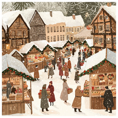 Winter Market Scene Comforter