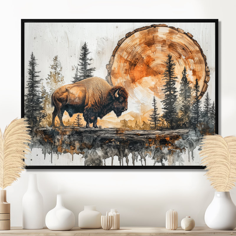 Giovannie - Animals Large Wall Art, H 30 po x l 40 po, Cadre flottant, Noir