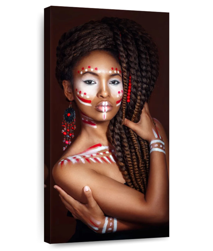 Portrait tribal féminin, H 54 po x l 27 po