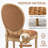 Round Farmerhouse Wooden Dining Set with French Dining Chairs, Faux Leather Dining Chairs-62091717-62091719