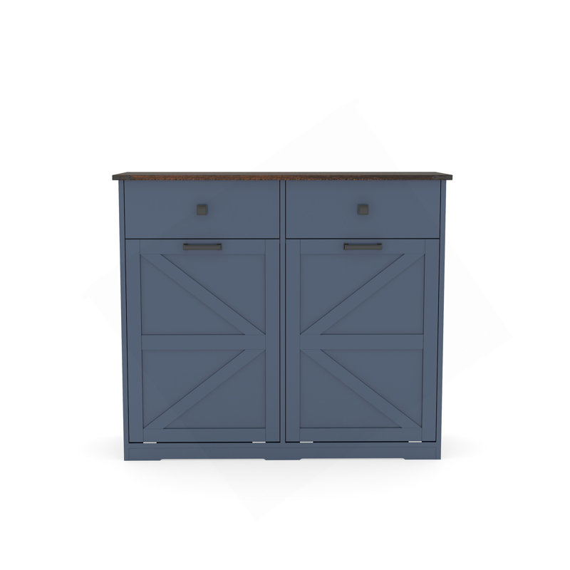Armoire poubelle double inclinable Farmhouse Blue