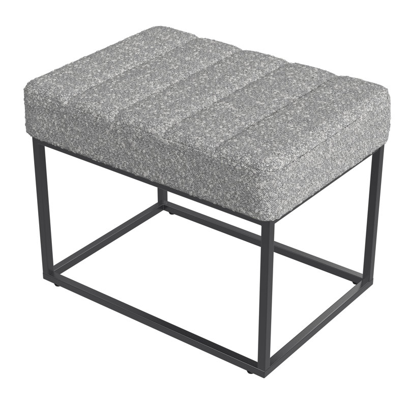Homepop Theodore Small Ottoman, Theodore Ottoman Gray Polyester