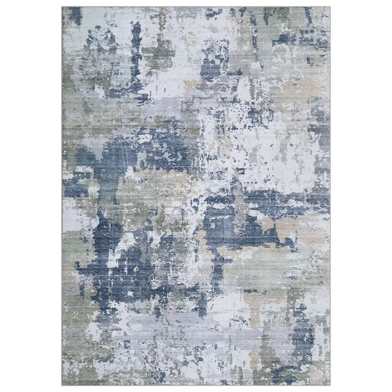 Washable Abstract Area Rugs for Living Room, Rectangle 9' x 12'