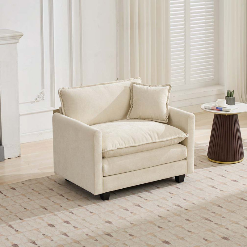 Fauteuil rembourré en tissu, Beige
