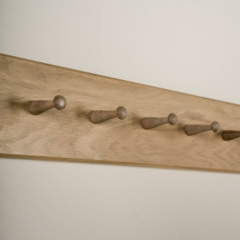 Hopley Solid Wood Wall 6 - Hook Wall Mounted Coat Rack, Whitewash