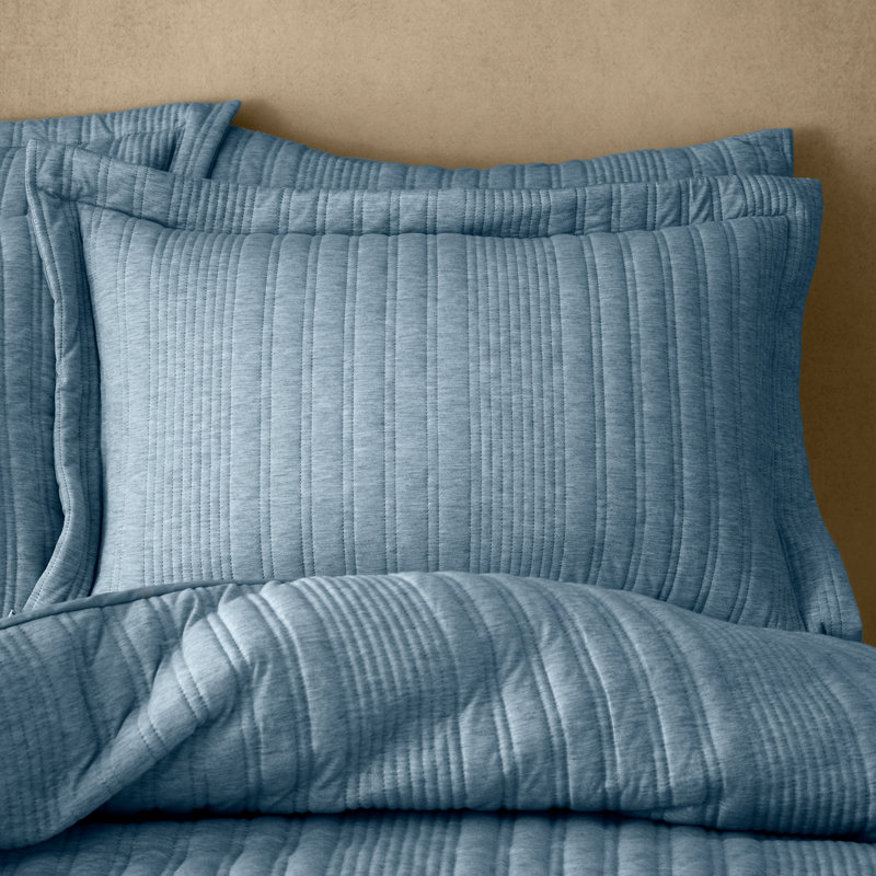 Tamba Jersey Stripe Zofia Oxford Pillowcase, Blue