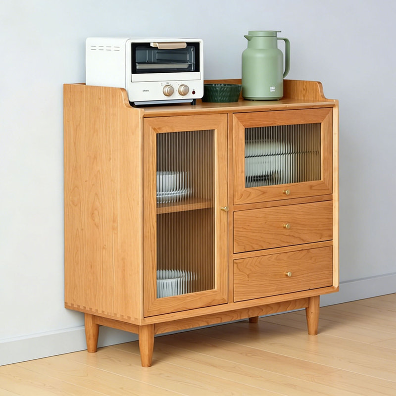 Commode d'appoint minimaliste en bois massif, H 35,43 po x l 35,43 po x P 15,74 po