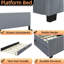 Lit plateforme en velours avec lit gigogne simple Modern-1433504585-1433504587