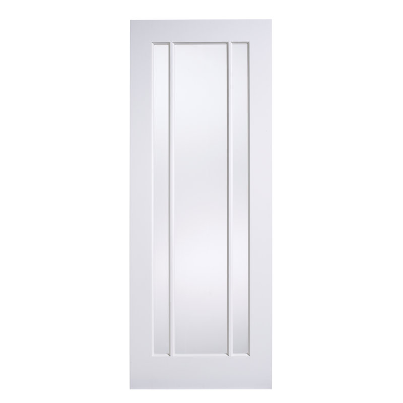 Lincoln Clear Glazed Primed White Internal Door, 198.1cm H x 83.8cm W x 3.5cm D