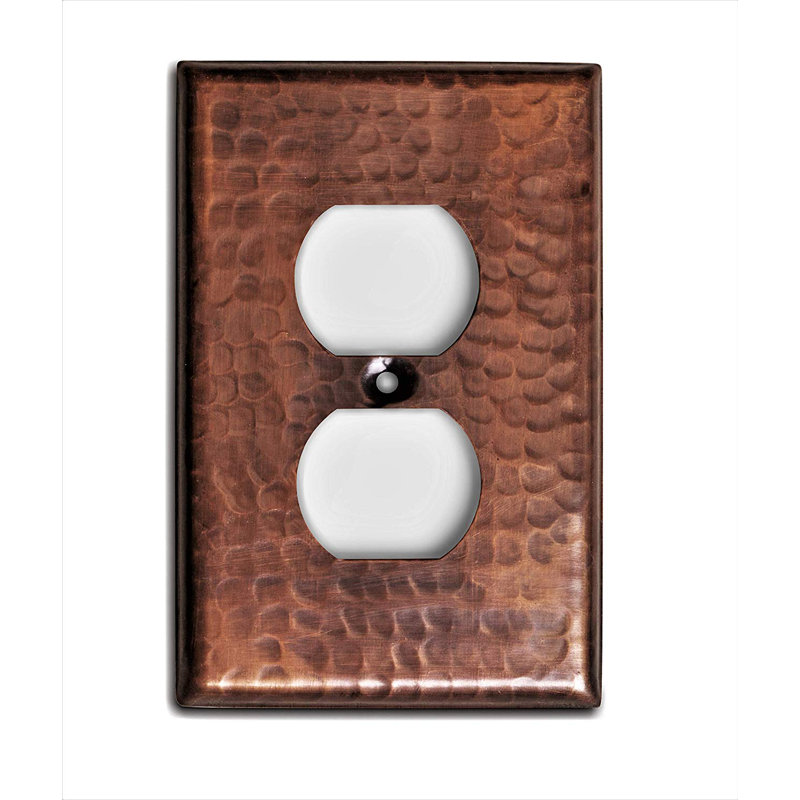 Hand Hammered Copper 1 Gang Duplex Outlet Wall Plate