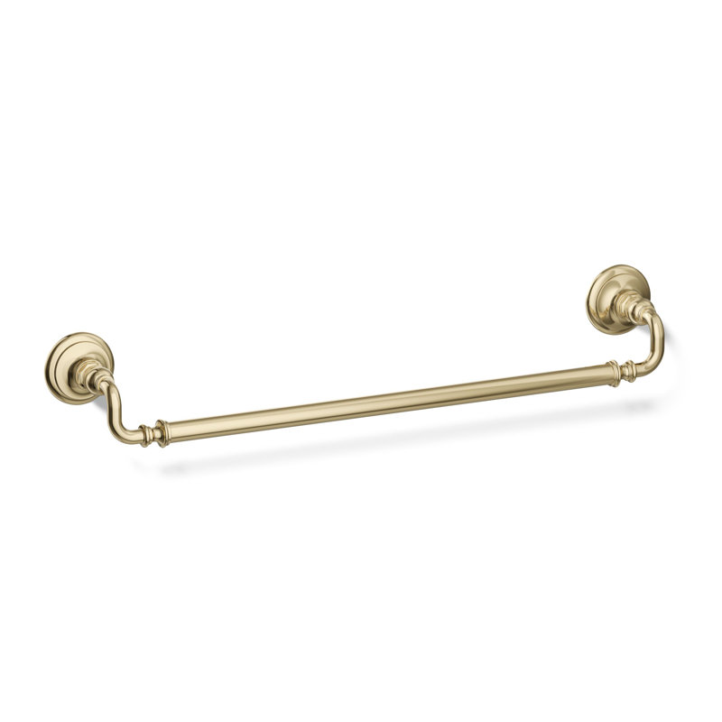 Artifacts® Wall Mounted Towel Bar, 3" H x 27" W x 3.5" D, Vibrant French Gold