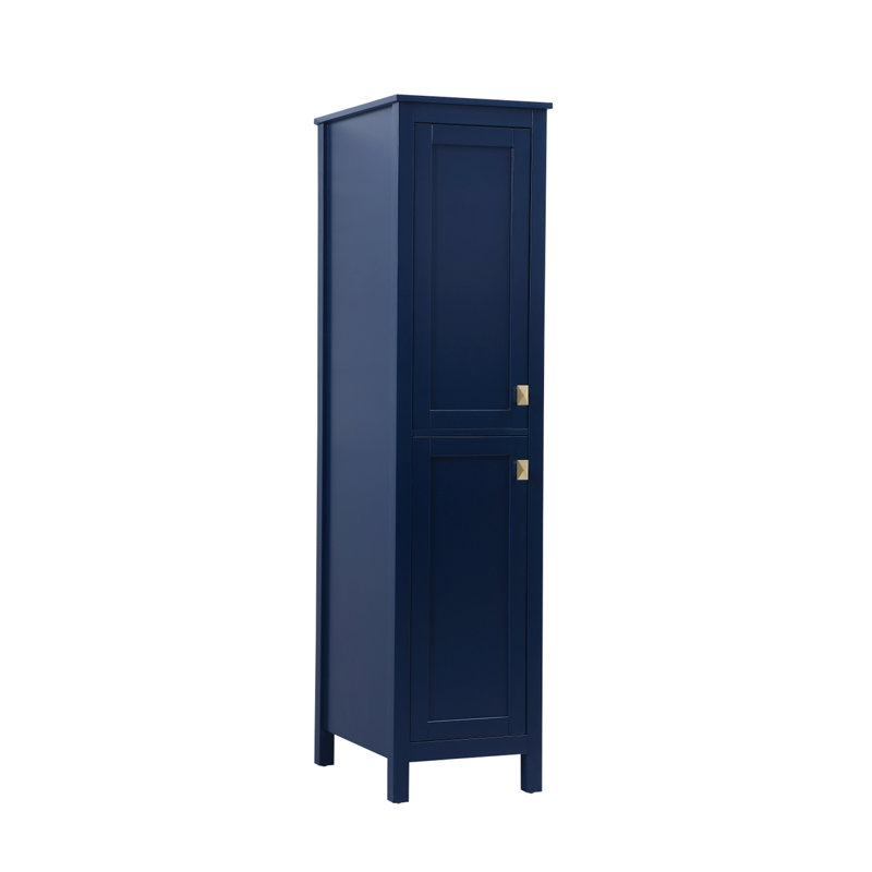Rangement pour salle de bain Destinymarie, Chêne naturel / noir mat, H 65 po x l 16 po x P 22 po