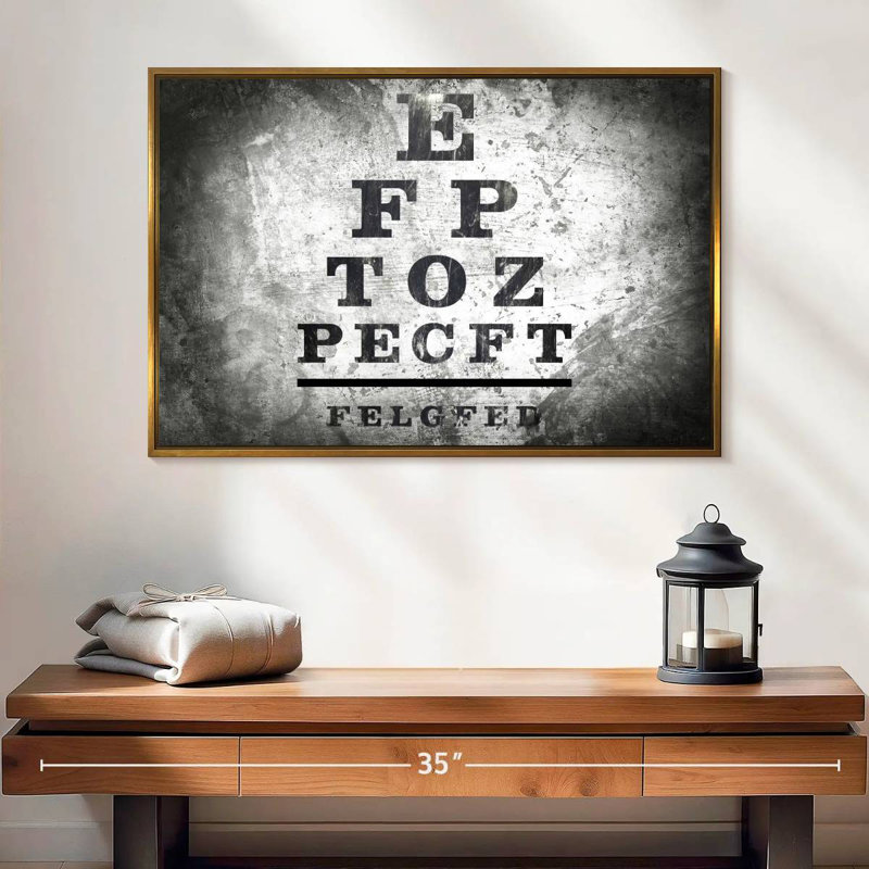 Optometry Test, Floating Frame Gold, 25" X 17"