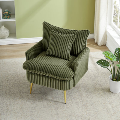 Fauteuil en velours côtelé de 30,3 po de largeur Grian - Fauteuil d'appoint moderne pour le salon