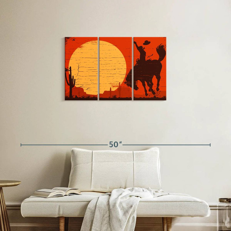 Lelar American Cowboy, 20" H x 33" W