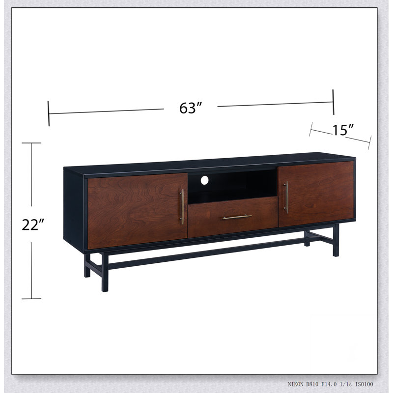 Console multimédia Blynn Midcentury, support stable, conception multifonctionnelle