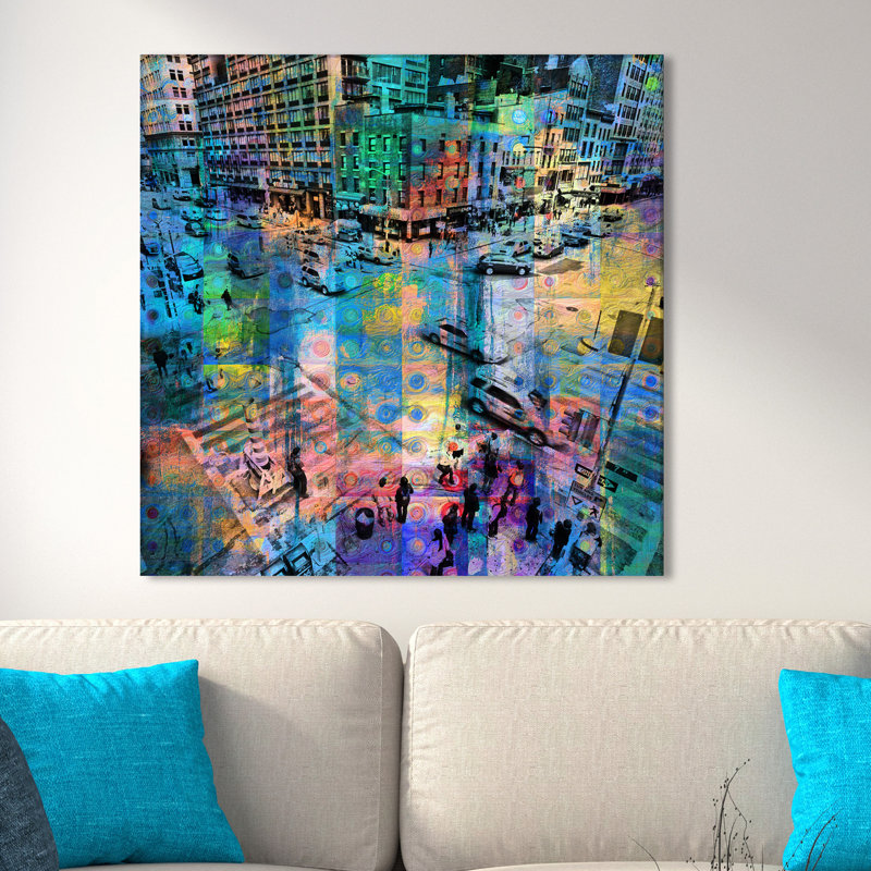 «New York», reproduction d'impression sur toile tendue, H 18 po x l 18 po