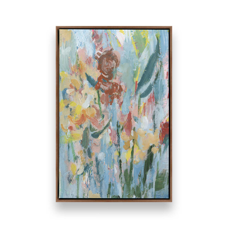 «Impressionist Floral Abstract I» par Ethan Harper, reproduction d'art, Brun, «Floater», reproduction encadrée sans passe-par