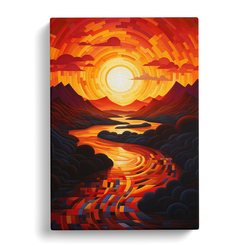 Sunset Orphism No.3 - Wrapped Canvas, 76cm H x 50cm W x 3cm D