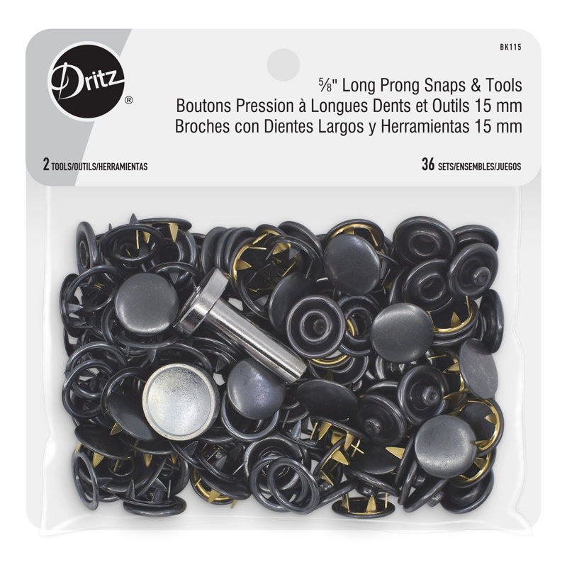 Dritz 5∕8 "à long griffes et outils, 36 ensembles, Noir