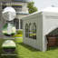 3x6m Pop Up Garden Gazebo, Water Resistant Party Tent With Removable Sidewalls, Windows & Carry Bag, Wedding Event Shelter, White