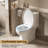 17" Height Toilet With 1.1/1.6 System, Rimless Bowl, Soft Close Seat, Glossy White 006 For Bathroom Modern Double Flush, Wash Basin, Gentle Gloss