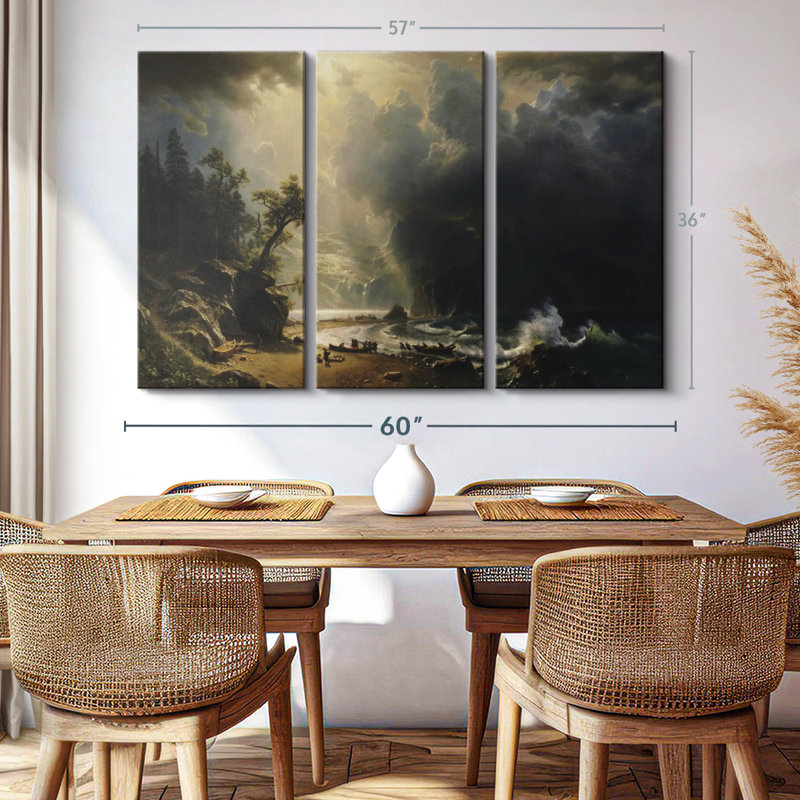 «Puget Sound On The Pacific Coast», 3 pièces, H 36 po x l 57 po