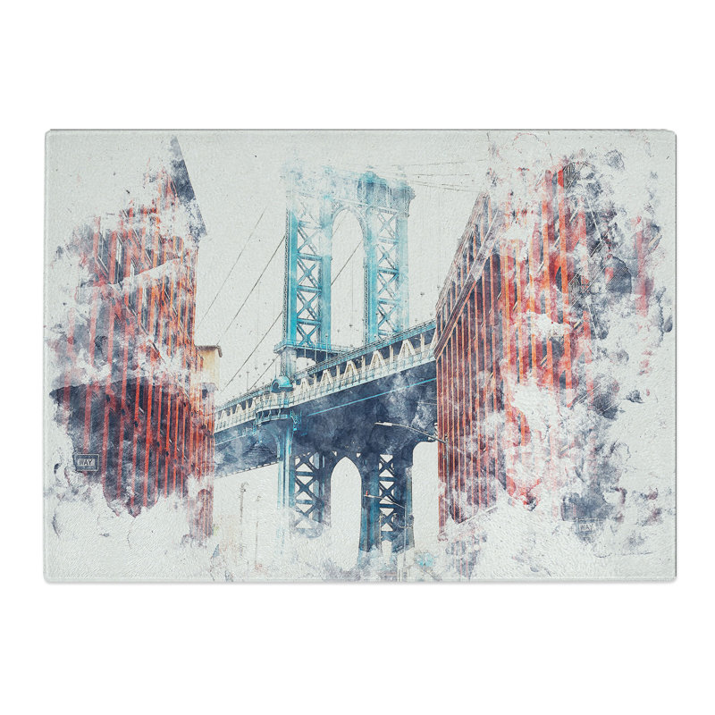 Tempered Glass George Washington Bridge Chopping Board, 28.5 cm x 39 cm