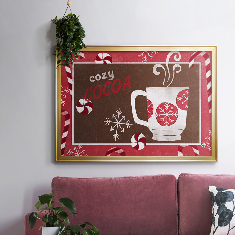 Cozy Cocoa Christmas Collection A, reproduction d'art sur toile, Or, H 30 po x l 44 po x P 1,5 po