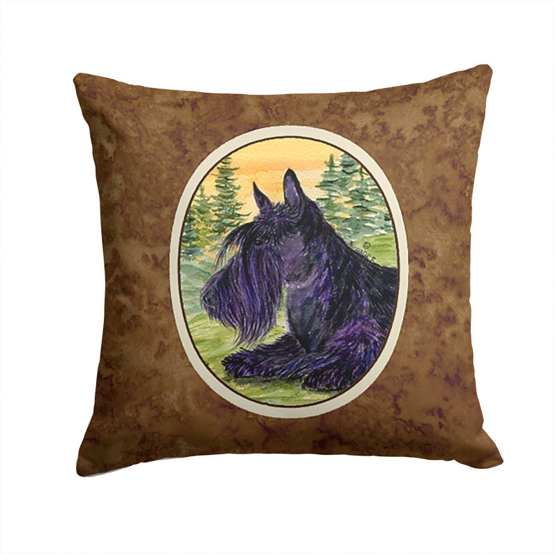 Coussin décoratif intérieur/extérieur brun terrier écossais