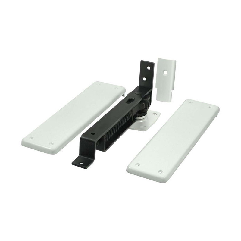 Deltana DASH95U15A Spring Hinge, Double Action w/ Solid Brass Cover Plates in Antique Nickel, Primed Gray
