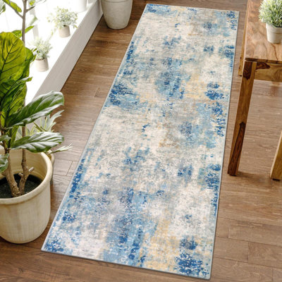 Tapis lavables abstraits modernes pour la chambre à coucher Kayo