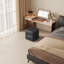 Repose-pieds cubique souple, noir, salon