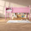Lit mezzanine simple peu encombrant, rangement moderne en bois aggloméré rose pour chambre d'enfant