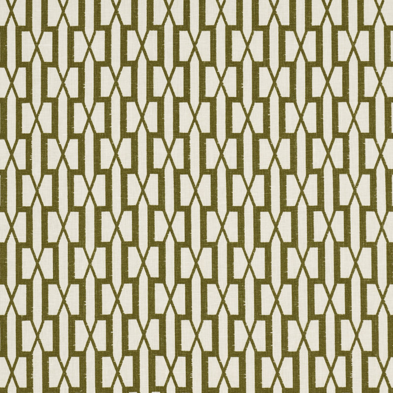 Schumacher X Veere Grenney Belvedere Fabric, Olive