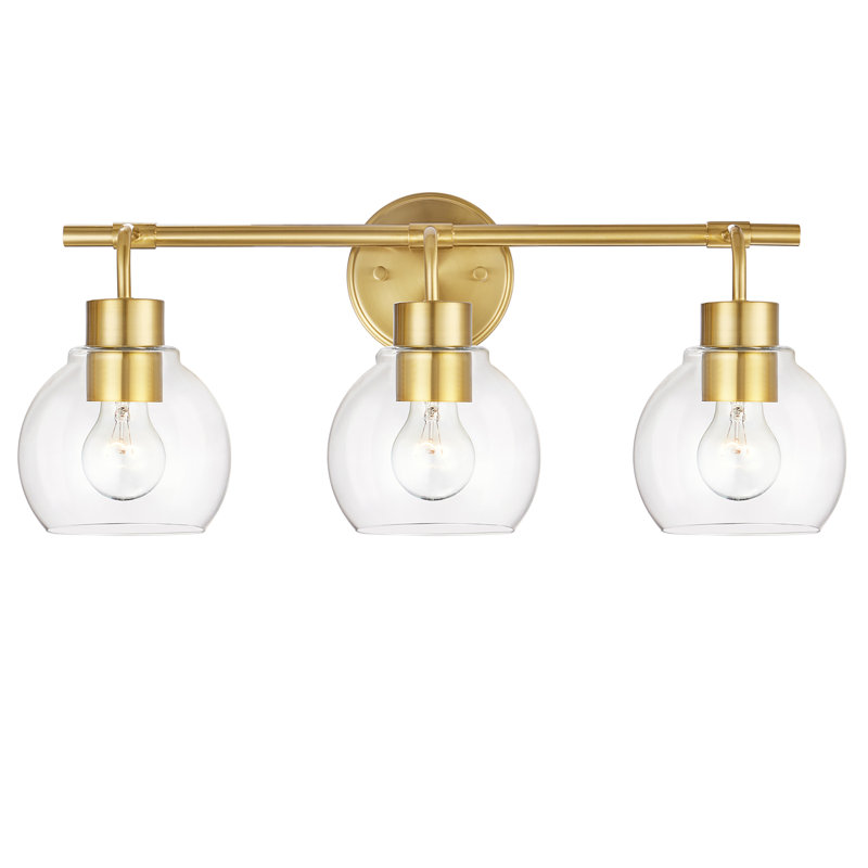 Northglenn Modern Dimmable Bathroom Vanity Light, Antique Brass, 3 Lights