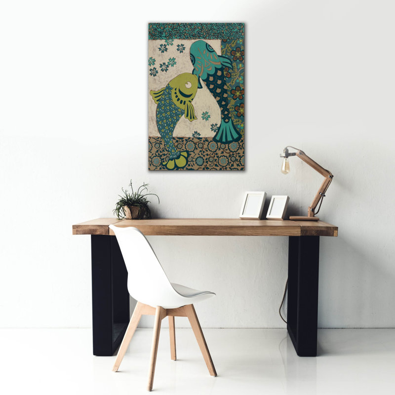  «Koi Ornament 1» par Chariklia Zarris, art mural sur toile, 26 po x 40 po