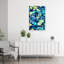 Bleu, jaune, ginkgo, feuilles, abstrait, nature organique moderne, paysage, art mural-129143119