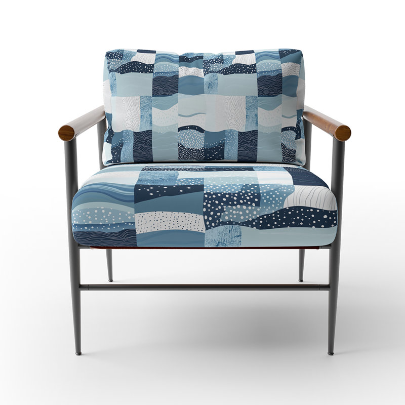 Chaise rembourrée Patchwork - Fauteuil bleu Ocean Quilt