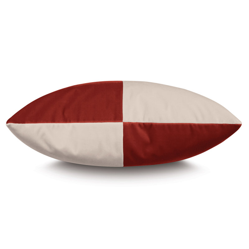 Studio 773 Lifestyle Velvet Square Pillow Cover & Insert, Rust/Ivory