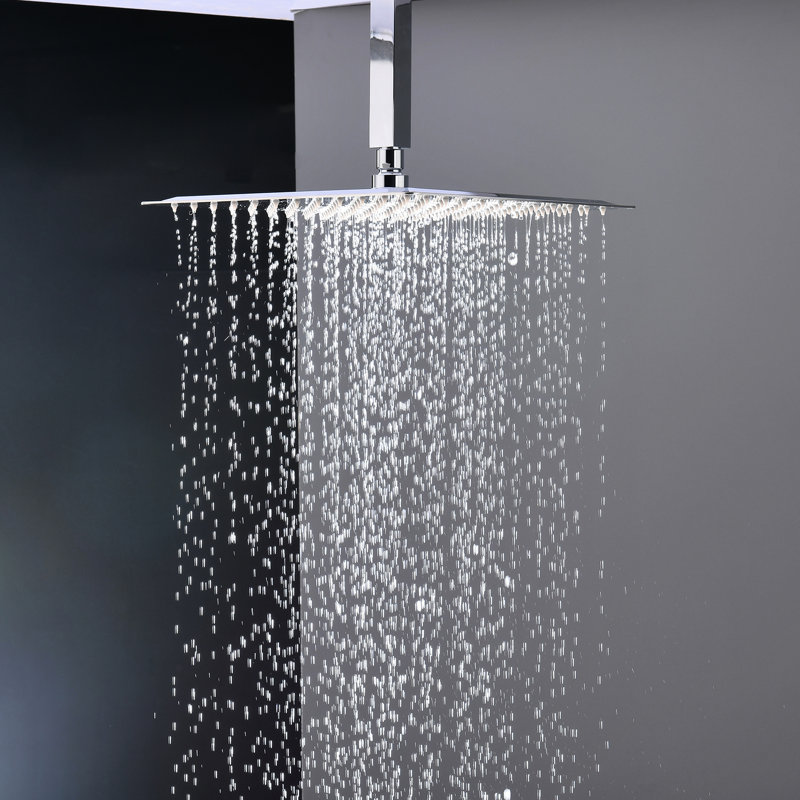 Modern Bathroom Shower Head - Polished Wall Mounted With Rainfall And Faucet Luxury Valve, Polished Chrome
