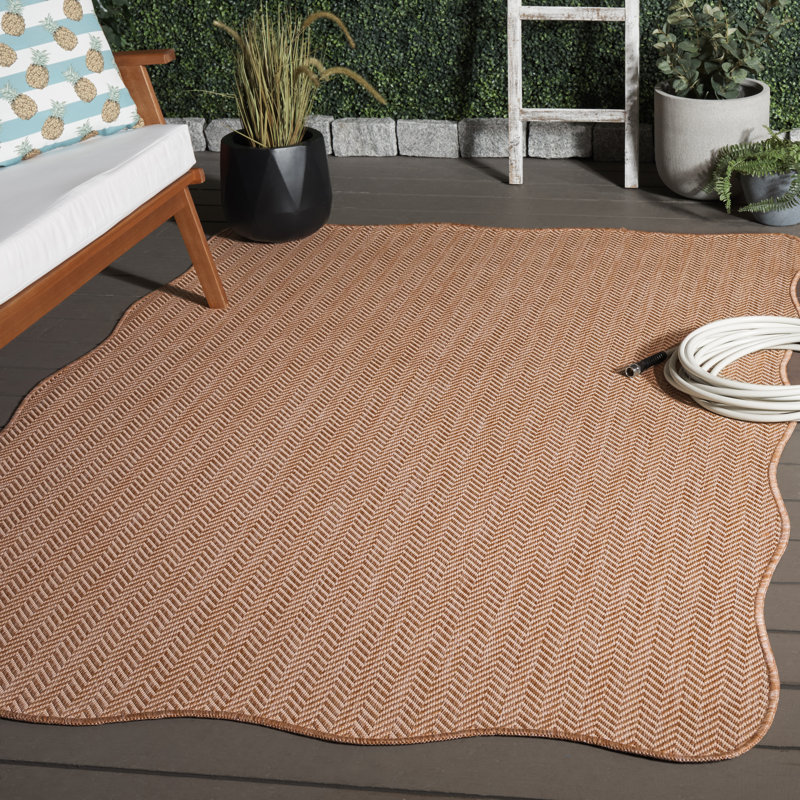 Arneshia Beige Indoor/Outdoor Area Rug, Novelty 5'3" x 7'7", Beige