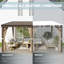 Pavillon de jardin rectangulaire en acier galvanisé à toit rigide incliné de 12 pi x 16 pi avec rideaux et filet