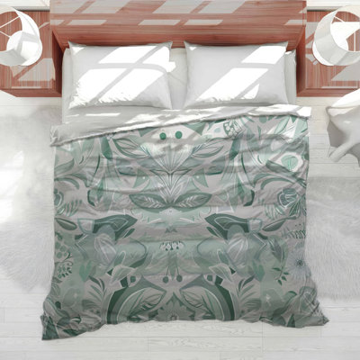 Floral Motif Botanical Cotton Blend Comforter