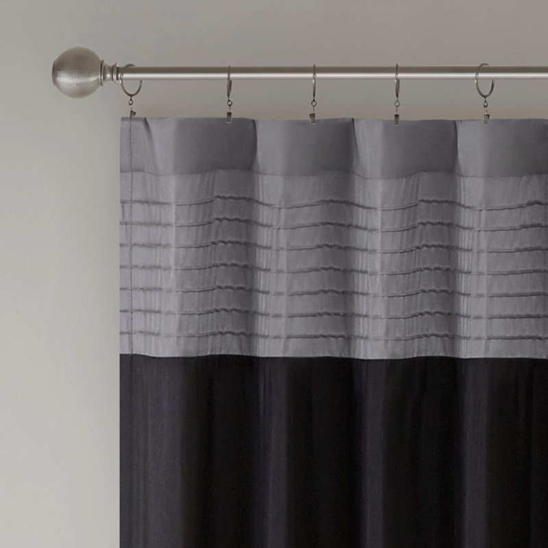 Polyoni Pintuck Curtain Panel(Only 1 Pc Panel), Blue