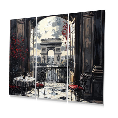 «Paris Terasse Red Arc De Triomphe - City Paris», ensemble de reproductions d'art mural
