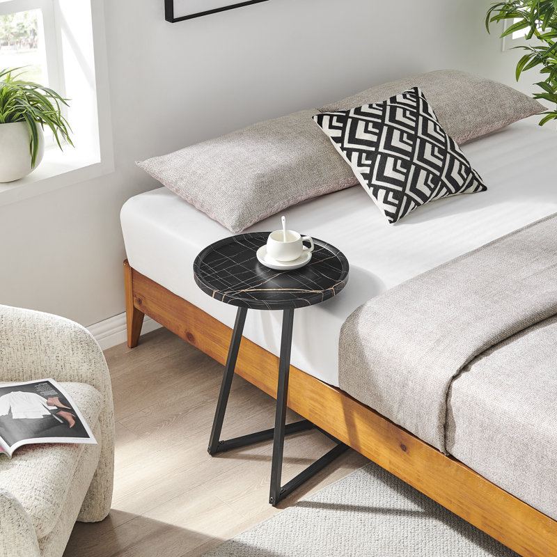 Yerly Round C-Table or Accent Side Table, Black