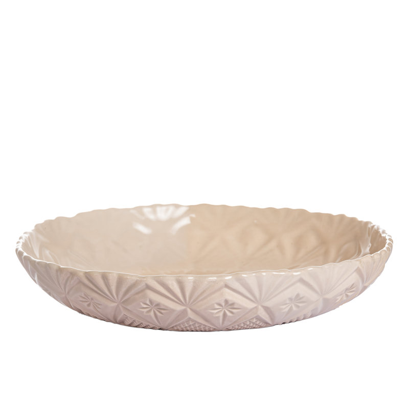 Plat de service en céramique Coppermill, Beige