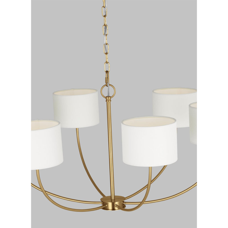 Tanyel 6 - Light Dimmable Chandelier, Burnished Brass